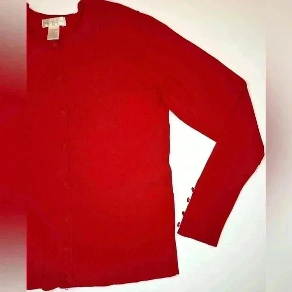 Worthington Red Button Down Cardigan Sweater Size Large - Picture 2 of 7